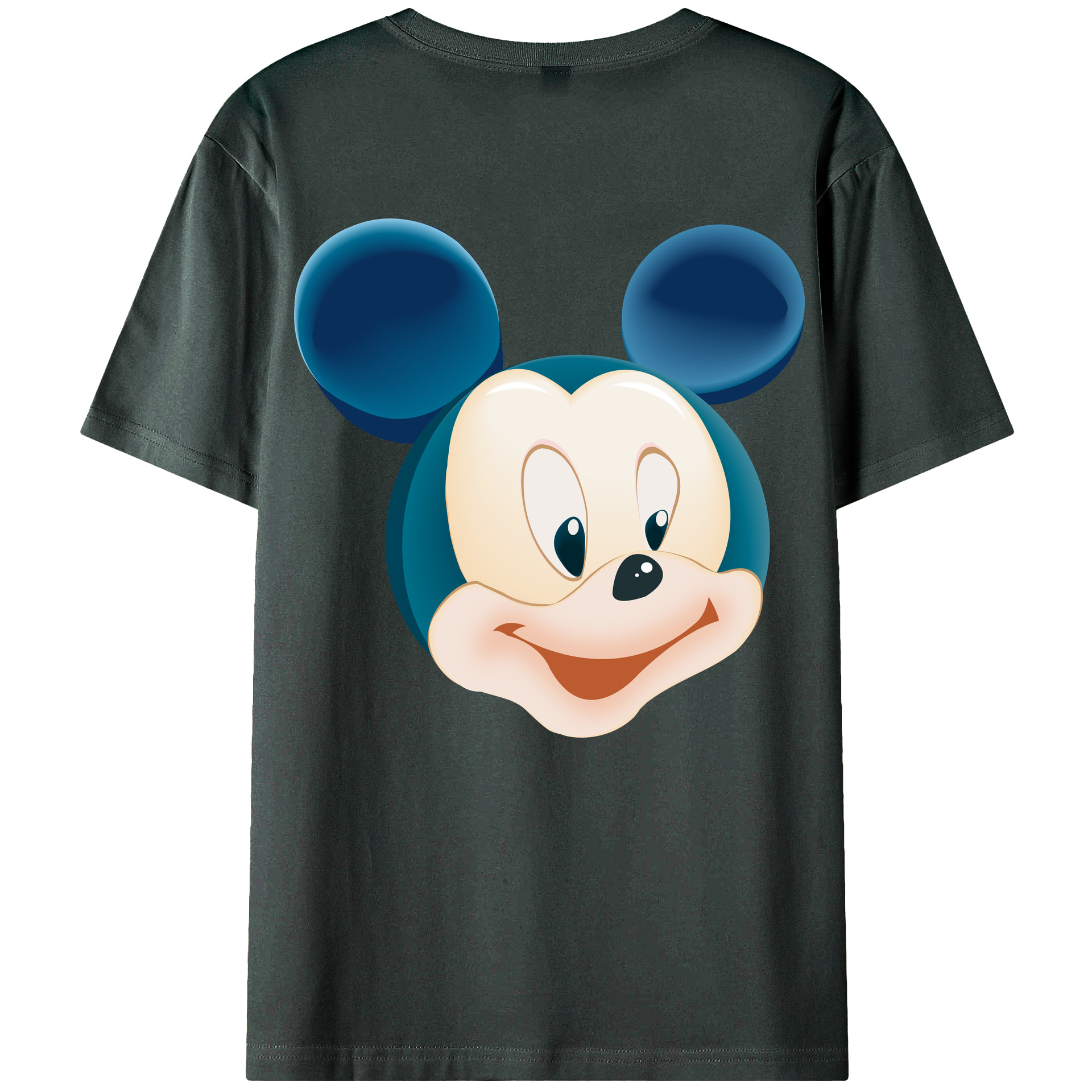 ミッキーマウス Mickey Mouse 綿100％ メンズ半袖Tシャツ（バックプリント） 通気性
